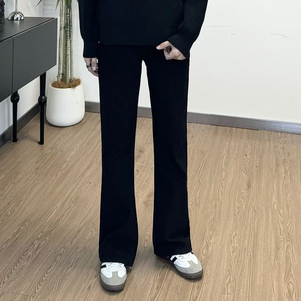 Nordmann Paris Black Flared Jeans For Men New Loose Straight American Retro Style Tall Slimming Pants_mkmklike.com