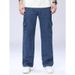 Men's Relaxed Fit Cargo Jeans – Dark Blue Utility Denim With Multi-Pockets, Wide Leg Comfort & Streetwear Versatility_mkmklike.com