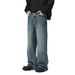 Men's Clothing & Archer0603 & Designer Lightning Crack Washed Jeans American Retro Slightly Flared Loose Pants Men's Trendy Brand_mkmklike.com