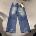 Vintage Washed Denim Jeans – Distressed Patchwork & Wide-Leg Fit (S-XXXL) | 90s Retro Streetwear For Men & Women_mkmklike.com