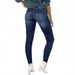 Women's Clothing Front Button Pocket Simple Plus Velvet Skinny Pants_mkmklike.com
