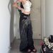 Women's Clothing Retro Wide Leg Pants Starry Sky Diamond Design Jeans Loose Trendy Trousers_mkmklike.com
