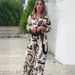Women's Clothing commuting leisure color loose wide leg pants suit_mkmklike.com