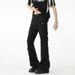 High-Street Flared Jeans – Slim Fit, Adjustable Waist Tie, Vintage-Inspired Unisex Denim For Spring & Fall_mkmklike.com