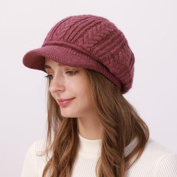 Hot Sale Womens Winter Bonnet Girls Cable Knitted Warm Newsboy Cabbie Beret Cloche Casual Bucket Bowler Hat Skull Beanie With_mkmklike.com