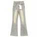 Slightly Flared Raw Edge Design Jeans For Women, 2024 Autumn And Winter New Slim Fit, Versatile, American Style, Trendy_mkmklike.com