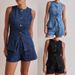 Spring and Summer European and American Fashion Sleeveless Waist High Waist Loose Denim Shorts Set_mkmklike.com
