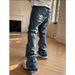 ERD Distressed Velvet Patchwork Acid Wash Jeans Burned Details Flared Hem Grunge Streetwear for Men (S-XL)_mkmklike.com