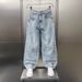 Unisex Distressed Denim Pants – Oversized Straight-Leg, Vintage Washed Blue Jeans With Splatter Paint Design_mkmklike.com