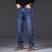 2026 Summer New High-end Elastic Jeans Men's Hong Kong Style Trendy Brand Straight Slim-fit Large-size Casual Long Pants_mkmklike.com
