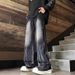 American Retro High Street Pants Autumn And Winter Trendy Brand Design Sense Tie-dye Gradual Change Wide-leg Pants Men's Loose Straight Jeans_mkmklike.com