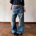 Retro Washed Distressed Ripped Patched Whisker Jeans Straight Leg Loose Fit For Men And Women Stylish Denim_mkmklike.com