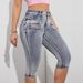 Women's Clothing Women's Slim Fit Zippered Cropped Jeans Faux Pockets Style Versatile Stylish Denim For Formal & Casual For Women_mkmklike.com