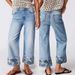 Women's Embroidered Straight Leg Jeans - Mid-Rise Denim Pants With Floral Stitching (5 Sizes, Blue Wash)_mkmklike.com