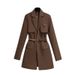 Spring And Autumn Windbreaker Women's New Top Korean Style Chic Coffee Colored Small Suit Jacket For Women Spring And Autumn High-end Suit For Women_mkmklike.com