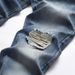 Men's Distressed Straight-Leg Jeans - Vintage Light Blue Denim Pants With Hand-Ripped Details (28-40)_mkmklike.com