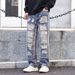 Men's Trendy Patchwork Ripped Jeans European American Style Autumn Winter Loose Straight Leg Trousers Comfortable Versatile Denim_mkmklike.com