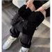 Thickened Narrow Wide-leg Fleece-lined Straight Jeans Women, Warm Winter New Style, Height-enhancing Pants, Floor-length_mkmklike.com