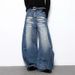 Retro Whiskered Washed Scimitar Jeans Men's And Women's Wide Leg Sickle Style Midweight Cotton Denim Trousers Black Blue_mkmklike.com
