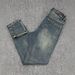 Men's Vintage Rhinestone Jeans – Slim Fit Distressed Denim Pants For Casual & Streetwear Breathable Cotton_mkmklike.com