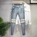 Men's Jeans Nine-point Pants Slim Double Zipper Stretch Casual Pants Long_mkmklike.com