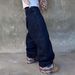 Men's Clothing High Street Straight Leg Jeans Midweight Polyester Printed Loose Trousers Floor-Length Trendy_mkmklike.com