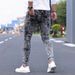 Men's Slim Straight Stretch Jeans - Distressed Black & Grey Denim Pants For Casual Wear - High Waist Comfort Fit - Vintage Style_mkmklike.com