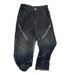American High Street Gradual Change Chain Semi Elastic Jeans Men Fried Street Loose Straight Teen Micro Horn Trousers_mkmklike.com