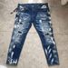 Slim Fit Men's Embroidered Ripped Jeans - Premium Cotton Denim Pants For Casual & Streetwear_mkmklike.com