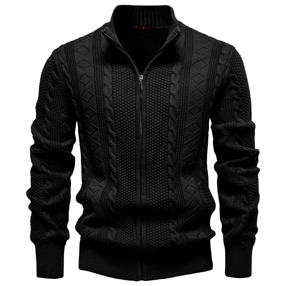 2024 New Foreign Trade Men's Woolen Jacket European Size Cross-Border Autumn Winter Sweater Cardigan High-Quality Coat_mkmklike.com