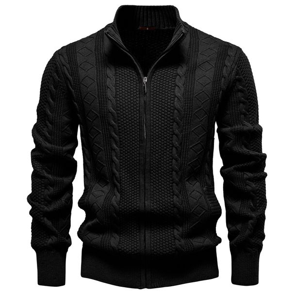 2024 New Foreign Trade Men's Woolen Jacket European Size Cross-Border Autumn Winter Sweater Cardigan High-Quality Coat_mkmklike.com