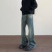 Cleanfit Vintage Washed Jeans - High Street Distressed Denim Pants For Men & Women, Straight To Slight Flare, Retro Blue_mkmklike.com