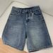 Vintage Blue High-Waisted Denim Shorts – Relaxed Fit 90s Retro Washed Mom Shorts (Unisex Sizing, S-3XL, Distressed Hem)_mkmklike.com