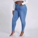 Women's Plus Size High Stretch Skinny Jeans, Comfortable Denim Pants With Tummy Control For Curvy Figures_mkmklike.com