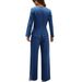 Women's Denim Two-Piece Set – Long Sleeve Top & Casual Washed Jeans, Trendy Matching Outfit_mkmklike.com
