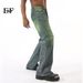EF JEANS | 2024 New Product, American Retro Street Trend, Green Micro-flared Jeans, Trousers Tide_mkmklike.com