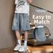 Men's Vintage Washed Denim Shorts | Relaxed Fit Casual Summer Shorts For Everyday Wear Breathable Cotton Fabric_mkmklike.com