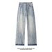 American Retro Lightning Pattern Flared Jeans For Men, Autumn Winter Trendy Brand, Stylish And Slimming, Plus Size,_mkmklike.com