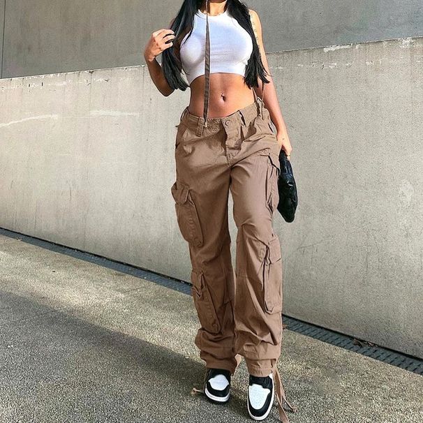 High-Waisted Workwear Jeans – Vintage Wide-Leg Straight Denim Pants For Women (Black/Dark Grey/Light Grey/Brown/Green)_mkmklike.com