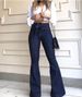 Women's Clothing High Waist Hip Lifting Lace Up Flared Pants Wide Leg Pants Jeans For Women_mkmklike.com