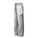 Men's Clothing Neutral High End Washed Blue Pocket Design Men's Loose Jeans_mkmklike.com