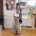 American Retro Dirty Dyed Scimitar Pants Jeans Women's Autumn Design Sense Tooling High Waist Loose Wide Leg Sickle Pants_mkmklike.com