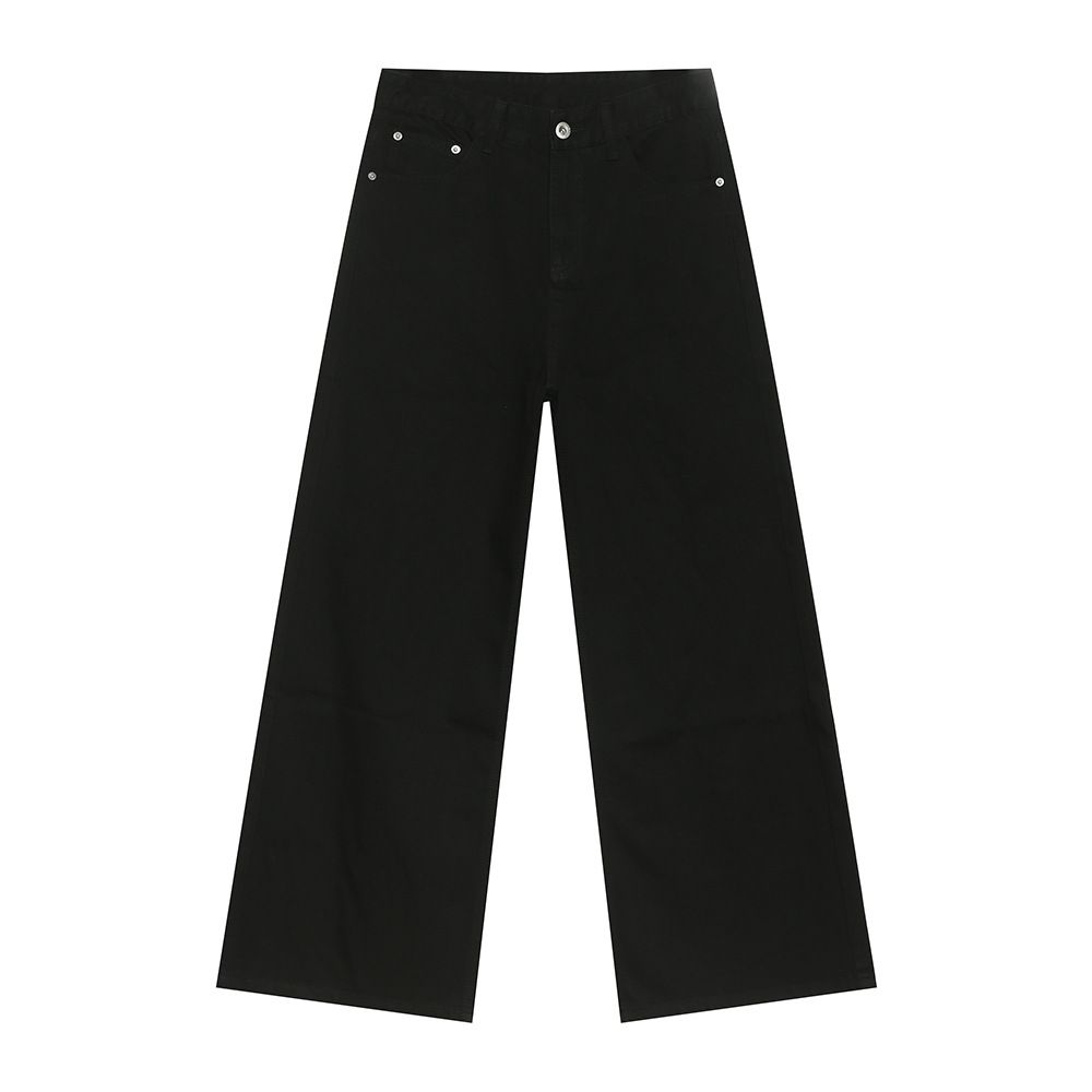 New Product, Retro Multi-color Old Polished White Wide-leg Straight Jeans_mkmklike.com