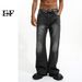 EF JEANS | 2023 New American Retro White Slightly Pulled Pants Slim-fitting Washed Jeans Men_mkmklike.com