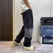 Men's Black Straight Leg Jeans - Vintage Washed Denim Pants For Casual Streetwear & Urban Style Fashion Trends_mkmklike.com