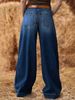 Women's Stretch Wide Leg Jeans - Classic Blue Denim Pants With Functional Pockets | Comfortable & Elegant For Work & Casual_mkmklike.com