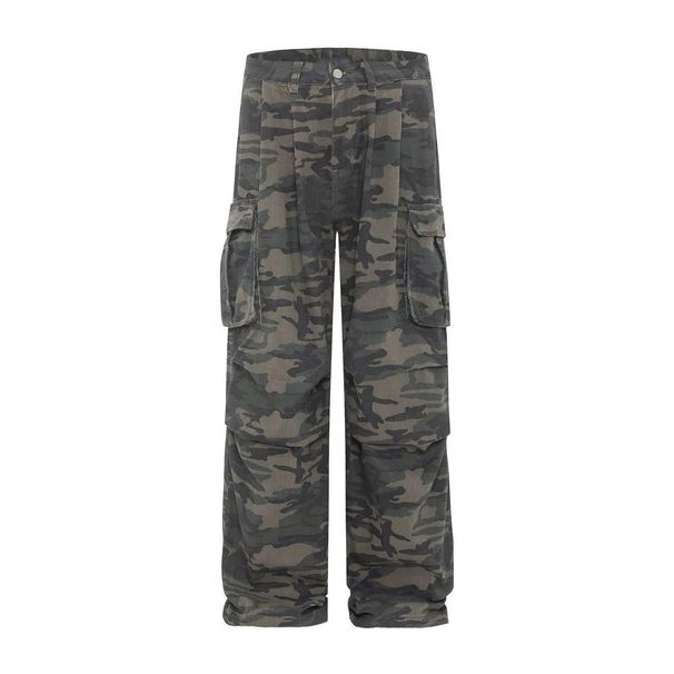 Spring 2027 Fashion American Retro Hip-Hop Cargo Jeans Women Cotton Low Waist Wrinkled Multi Pocket Camouflage Workwear Wide Leg Denim Pants_mkmklike.com