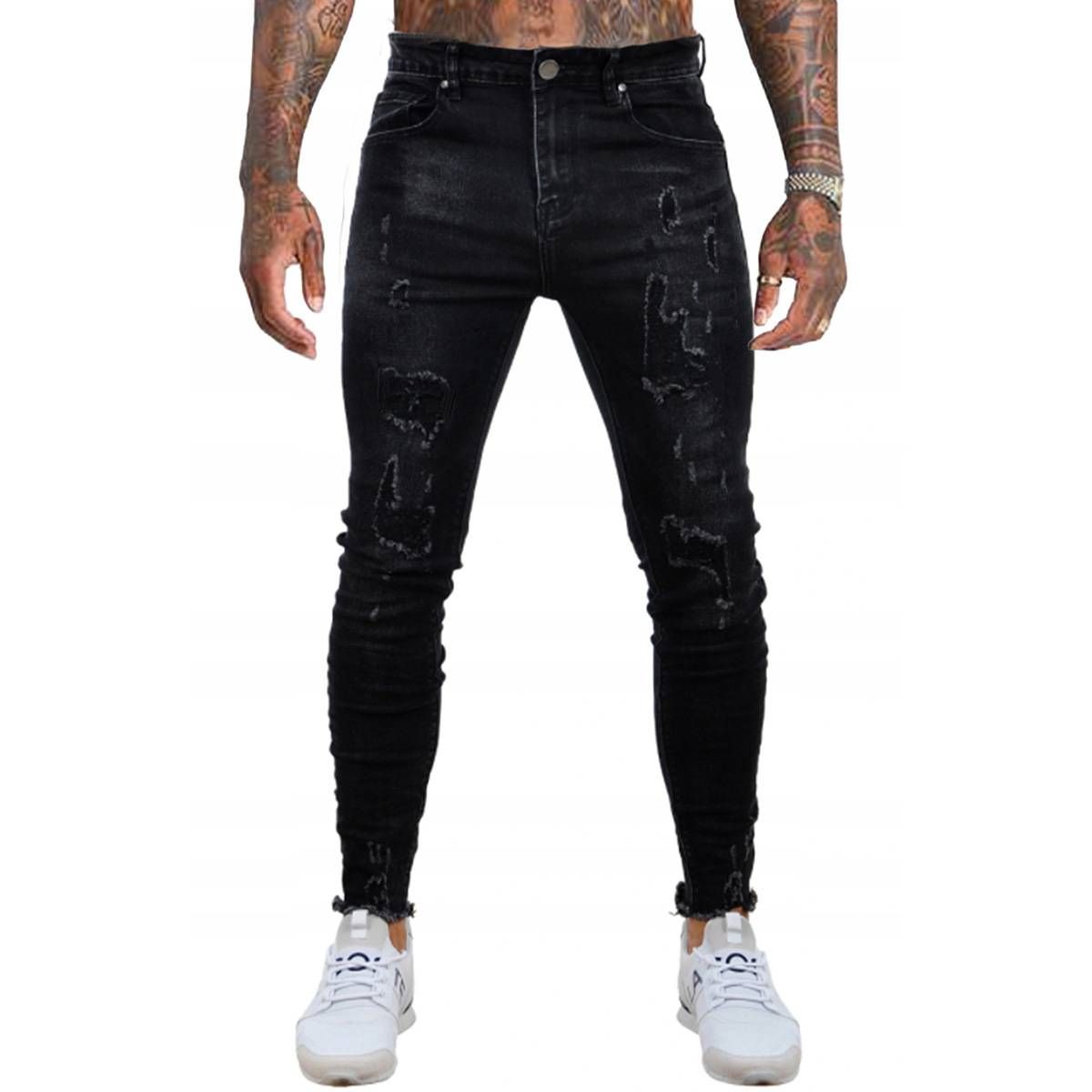 Men's Slim Fit Skinny Jeans 2026 Spring Autumn Korean Style Casual Straight Leg Trousers mid Waist Cotton Black Gray Blue_mkmklike.com