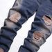 Men's Distressed Denim Jeans – Straight Fit Ripped Cotton Pants For Streetwear (Sizes 28-40, Blue)_mkmklike.com