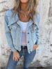 Women's Cropped Denim Jacket – Lightweight, Button-Up Collar, Stylish Pockets For Spring & Summer_mkmklike.com